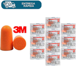 Kit 10 Protetor Auricular Plug De Espuma 3M 1100 Sem Cordão Abafador Tampão Ouvido Para Dormir