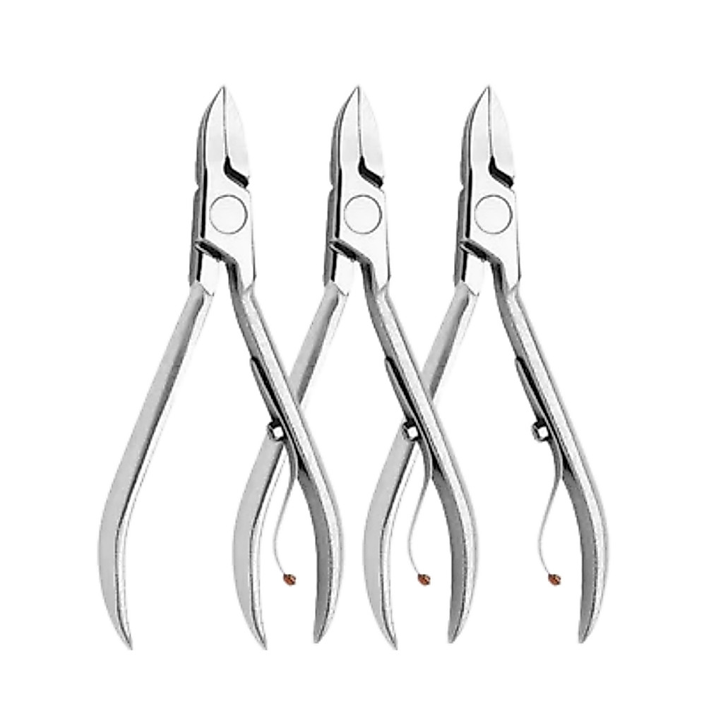 Kit 3 Alicate de Unha Profissional Manicure Pedicure, cortador de unha e Removedor de Cutícula Aço