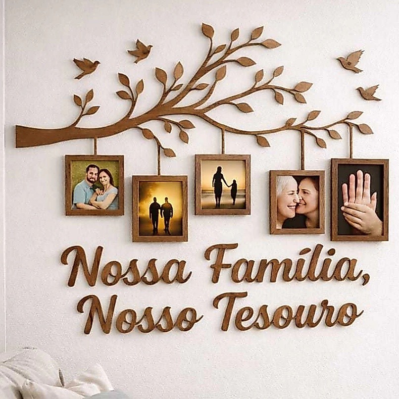 Quadro MDF Familia Decorativo Porta Retrato Frase Decoração Quarto Sala