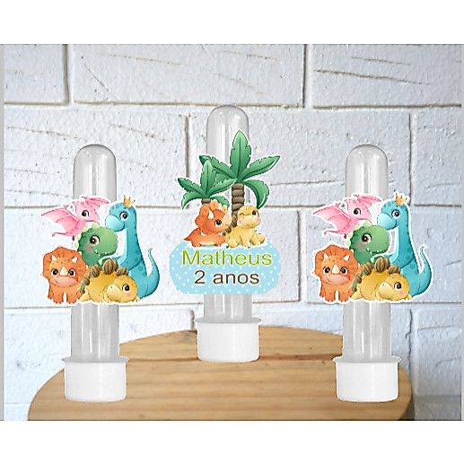 Apliques Personalizados para Tubetes Dinossauro Festa Infantil Aniversário Lembrancinhas Personalizadas