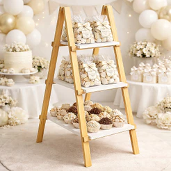 Escadinha MDF Pinus Pintada 3 Prateleiras Decoração Festa Aniversário