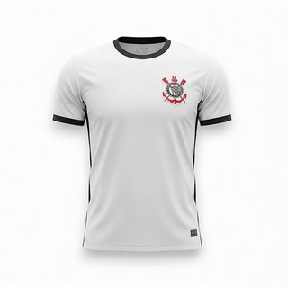 Camisa Corinthians Recortes Lateral Logo Bordado