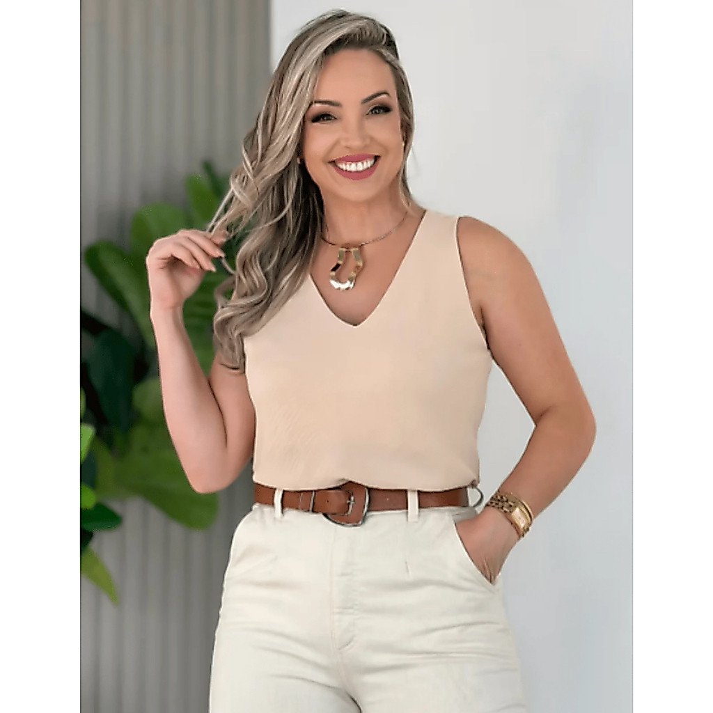 Blusa Regata Feminina Alça Larga Grossa Duna Tendência Regata Lisa Básica Elegante Moda Blogueira