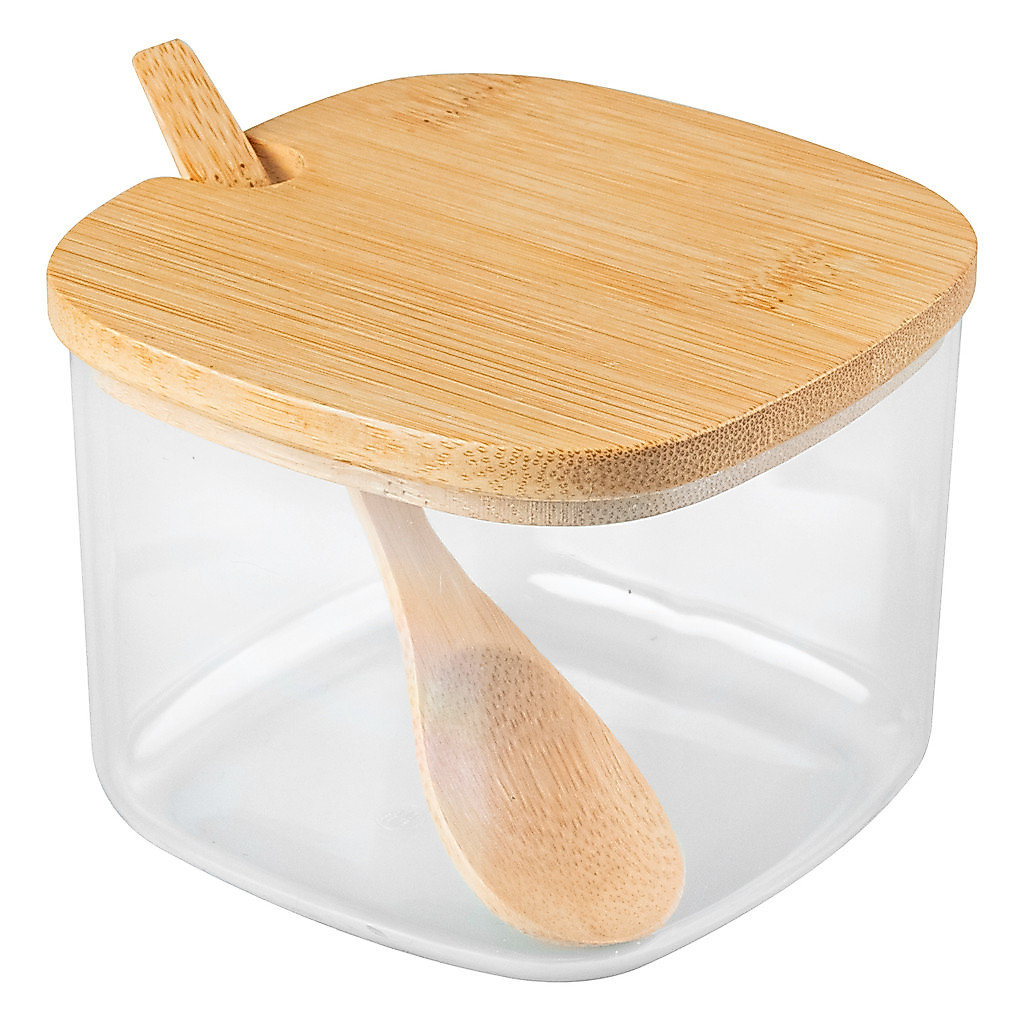 Açucareiro Tampa Colher de Bambu Sense 200 ml Organização Cozinha Ou