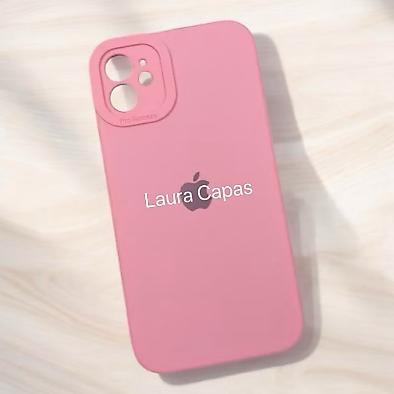 Capinha ROSA CLARO Para IPhone 11 12 13 14 15 16 Pro Max 17 17E 16E Silicone Aveludada C/ Proteção na Câmera Fechada