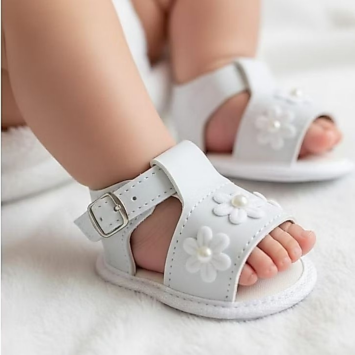Sandália para bebês meninas florzinha