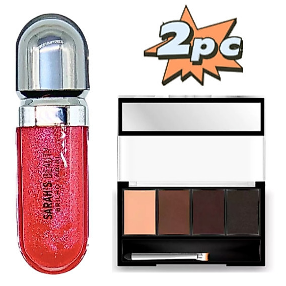 kit Trio Sombra Para Sombrancelhas Ruby Rose HB-9354 + Promoção Sarah's Beauty Brilho Labial