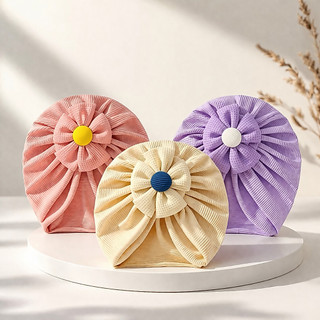 Toucas Turbante Bebê Infantil Com Flor Faixa de Cabelo Bebê Diversas Cores