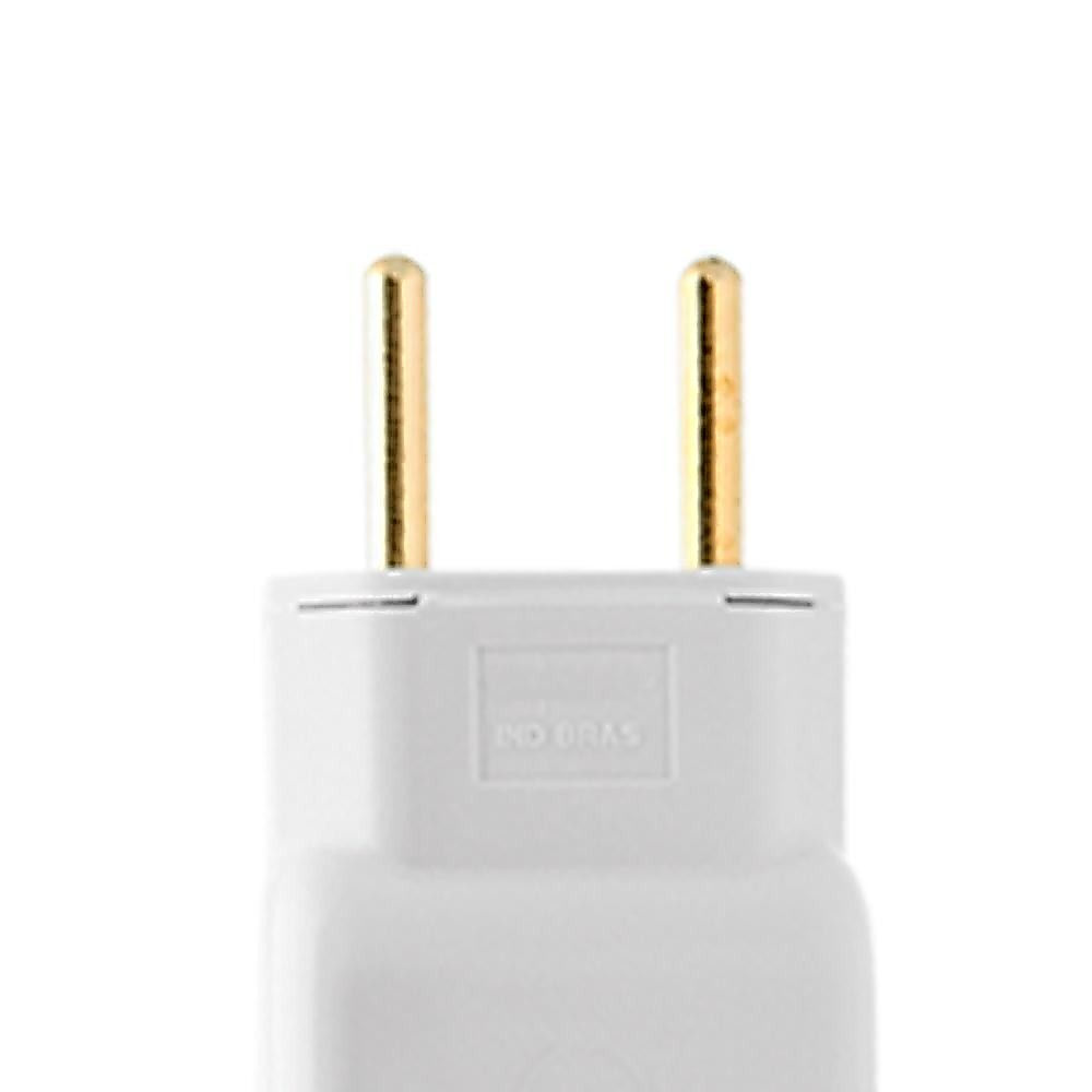 Pacote com 10 Plug Tomada 2 Pinos Macho Branco Ilumi · foto 2