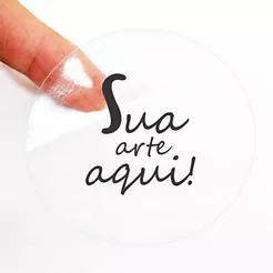 Kit 250 Adesivos Transparente Impressão Personalizado 5x5 Prova D'Água Para Sua Logo Marca Empresa