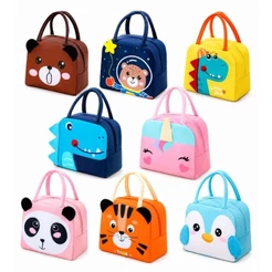 Lancheira Infantil Térmica Escolar Diversos Personagens ANIMAIS Bolsa Porta Lanche para Meninos e Meninas DIVERTIDA.
