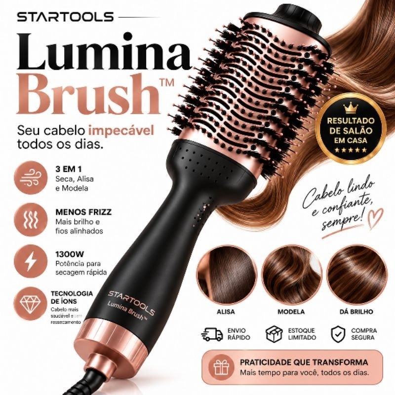 🔥 Promoção! Escova Secadora Alisadora Startools  3 em 1 Bivolt 1300W Modeladora Antifrizz