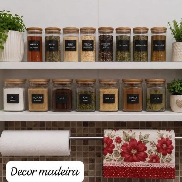 Nicho porta Tempero 100% MDF organizador de cozinha 48cm