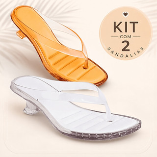 Kit 2  Tamanco Feminino Salto Taça Baixo Confortável e Estiloso Salto 4cm