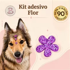 Kit Adesivo Pet Flôr Alta Fixação (90 Unid) - Enfeite Banho e Tosa Pronto Para Uso Barbarella