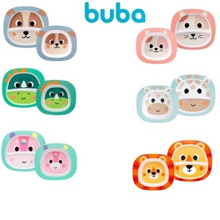 Prato Infantil + Bowl Tigela Bebê Prato com Divisória Introdução Alimentar Buba