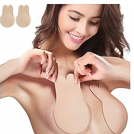 Sutiã Adesivo com Silicone Invisível Levanta Seio PushUp no Formato de Orelha De Coelho