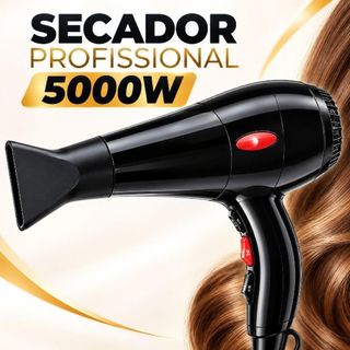 Secador de Cabelo 5000W Profissional 6 Temperaturas Íons Negativos