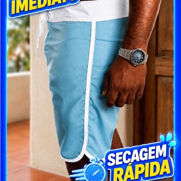 Bermuda Masculina Lisa Sem Logo Promoção Academia Exercício Leve Tactel Short Praia Elastano Surf Casual Piscina