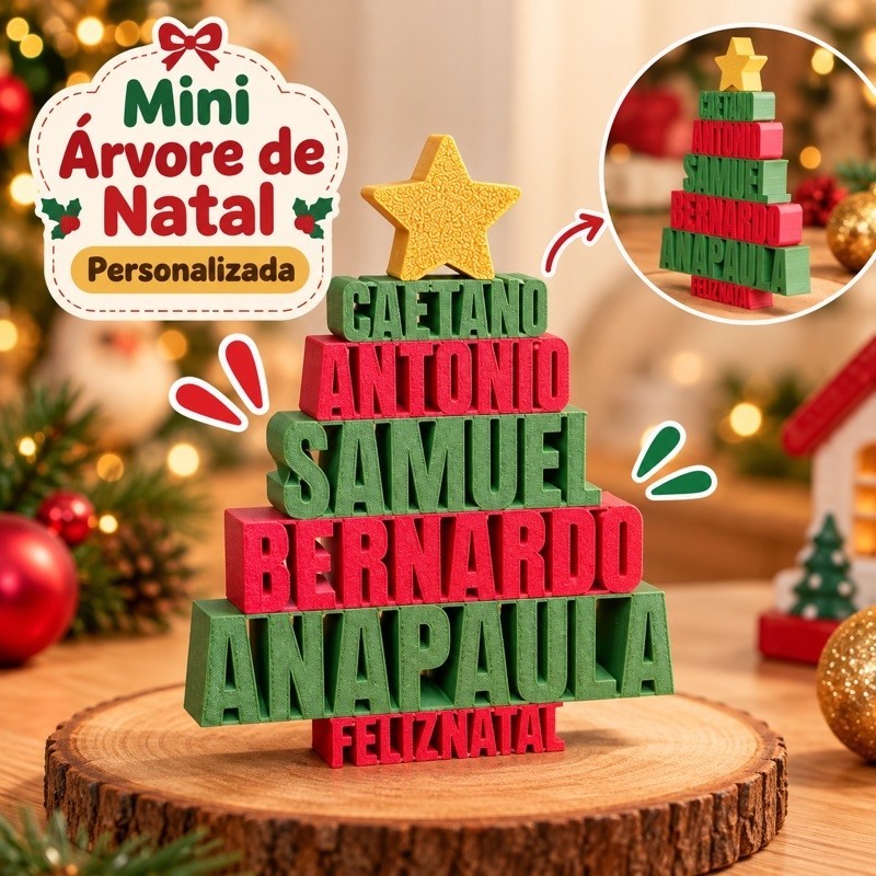 Árvore de Natal com Nomes Personalizados