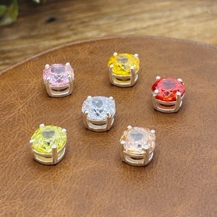 Pingente Rose Cut 8mm em Prata 925 – Variadas Cores — imagem 2 de 2