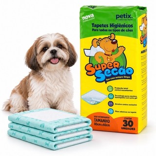 Tapete Higienico Para Cachorro Cães Super Secão 80x60cm C/30un - Petix