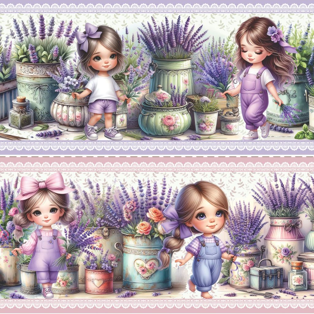 Tecido Tricoline Digital Barrado Um Encanto de Lavanda Algodão 100% Pano Prato Toalha 55cm Bibi Torella