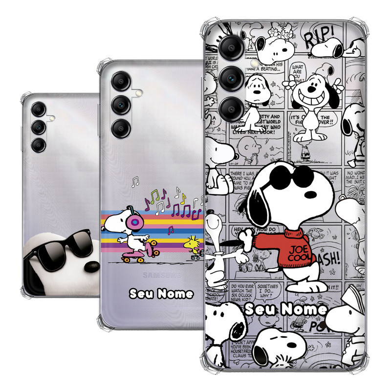 Capa para Samsung Galaxy A14 5G Coleção Snoopy e Charlie Brown e Woodstock