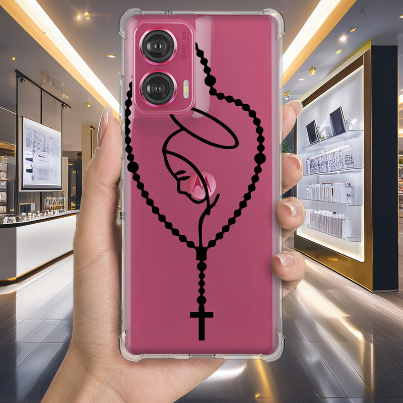 Capa Capinha MOTO E32 E22 E20 E14 E13 E7 POWER PLUS E6S E6Si E6 E5 Anti-impacto Personalizada fé NOSSA SENHORA (0012)