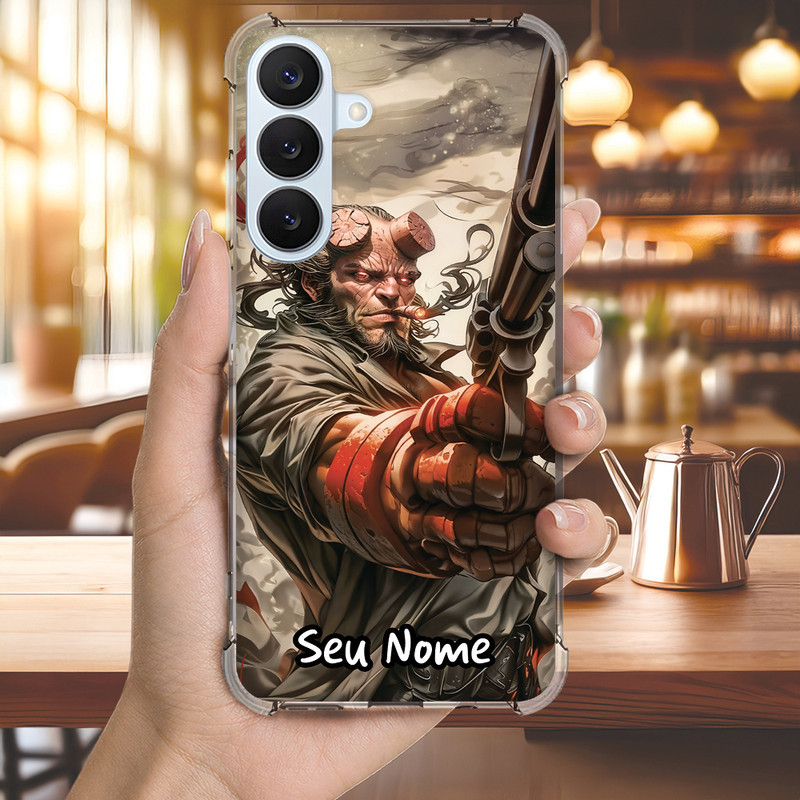Capa Capinha GALAXY A73 A72 A71 A56 A55 A54 A53 A52 A51 A50 Anti-impacto Personalizada geek HELLBOY nome (3554)