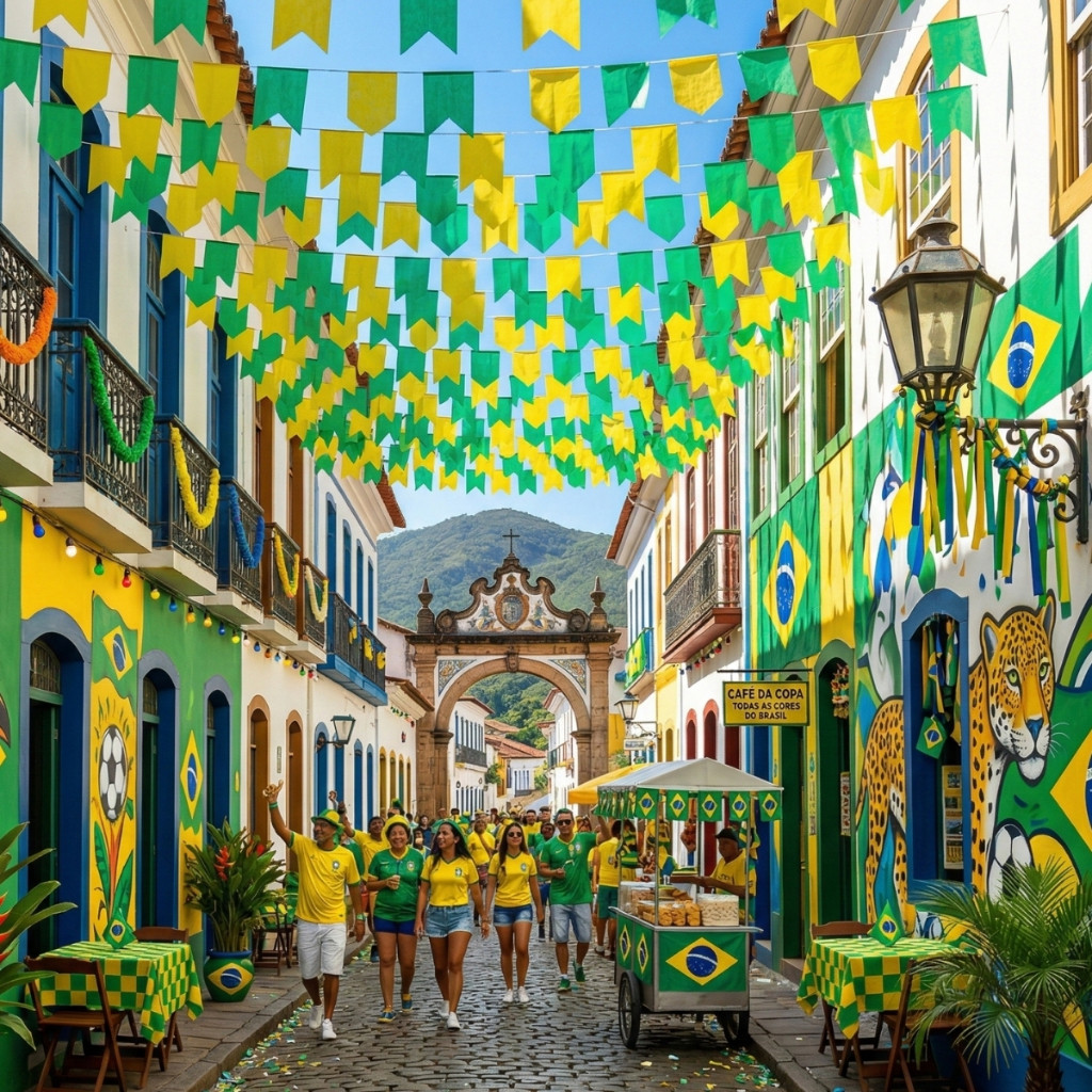 kit Bandeirinhas do Brasil Copa do Mundo 2026 Varal de Bandeiras 20 Bandeirinhas 10 Metro Cada Varal