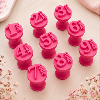 Kit 9 Carimbos Para Brigadeiro Idade 1 a 9 Anos Aniversário Números Confeitaria Docinho Massas Biscuit
