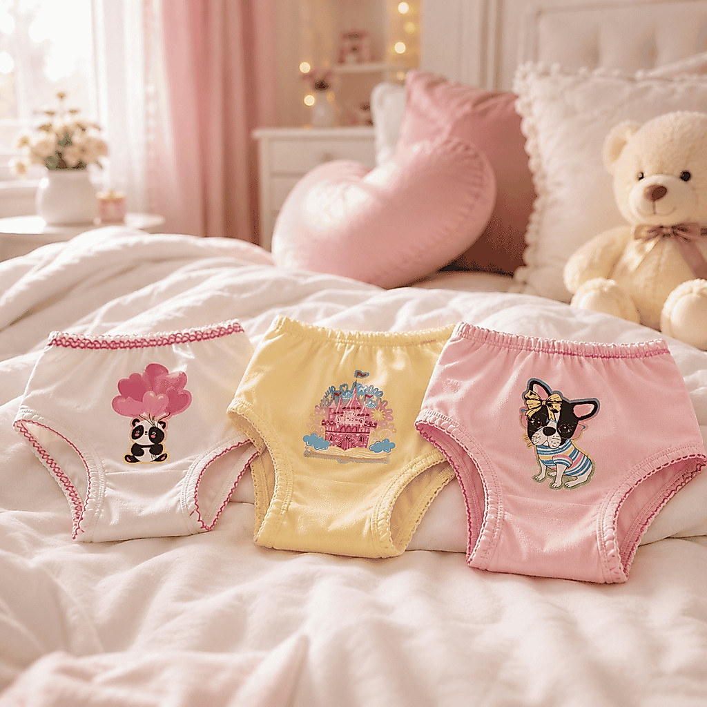 	Kit 3 Calcinha Infantil Menina Sortidas Super Confortáveis