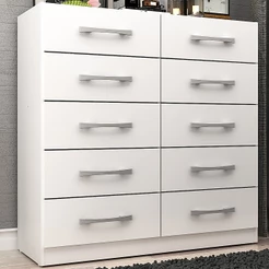 Cômoda Malu 10 Gavetas Branco - Pnr Móveis