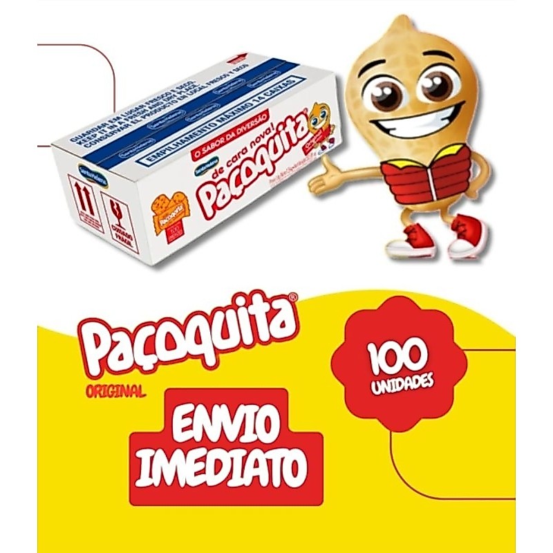 Paçoca rolha embalada paçoquita c/ 100 unidades