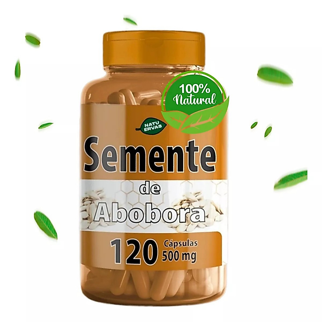 Semente de Abóbora 120 Cápsulas 500mg - Próstata, Saúde Cardiovascular Natuervas