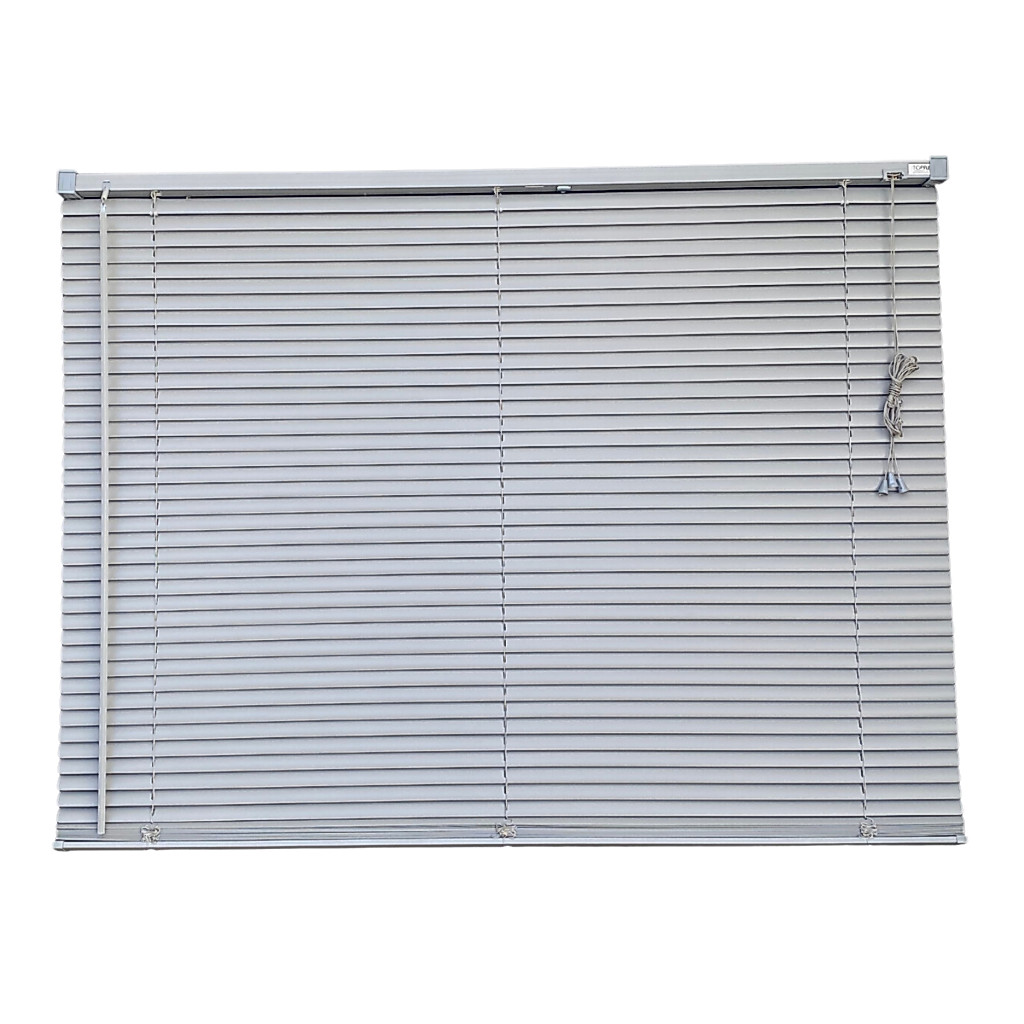 Persiana Horizontal PVC Cinza 60 (L) x 80 (A) cm Cortina Completa C/ Kit de Instalação 0,60 x 0,80