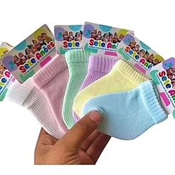 Kit com 12 Pares de Meias para Bebê Recém Nascido - saída de maternidade enxoval de bebê