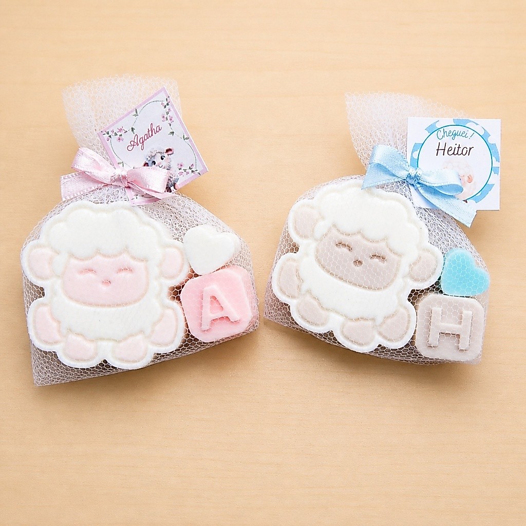 KIT 10un de Lembrancinha OVELHA de sabonete para bebê/chá de bebê/nascimento/aniversario/festas