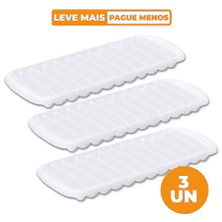 Kit 3 Formas de Gelo Palito Plástica Branca Casar Sanremo