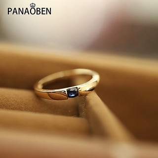 ♥ Anel De Noivado Clássico Original De Safira Vintage Glossy Light Luxury Couple Style Unisex 925 Silver Ring for Women Party Banquet Jewelry Ajustável