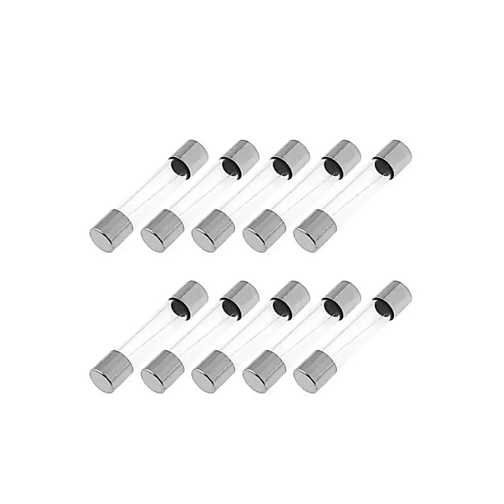 Kit Com 10 Fusível de Vidro 10A 6x30mm 250V Grande