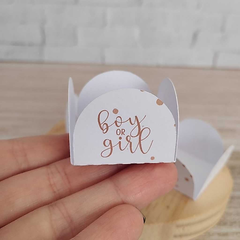 Forminha Chá revelação Ursinho Neutro 4 Pétalas para Doces Docinhos Festa Aniversário kit 20~100