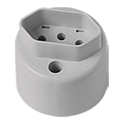 Tomada Redonda Sobrepor Ilumi 2P+T, 10A, 250V, Cinza Sm