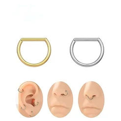 Kit 6/12 Piercing Septril Nariz Rook Meia Argola Lisa Aço Segmento Articulado