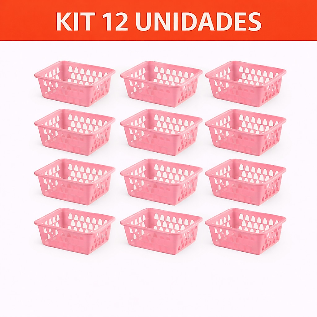 Kit Cestinha Organizador Multiuso Plastico Para Banheiro Cozinha Gaveta E Armário Organizadora