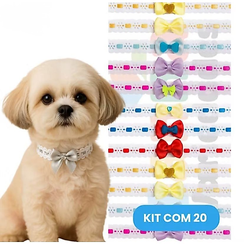 Colar, Gargantilha Para Cachorro com 20,40 ou 60 Unidades Para Banho E Tosa