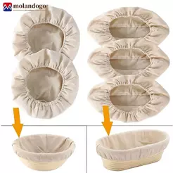 Mandogo 1 Peça Redonda Oval Cesta De Pão Forro Pano Reutilizável Massa Fermentada Capa De Fermentação DIY Ferramentas De