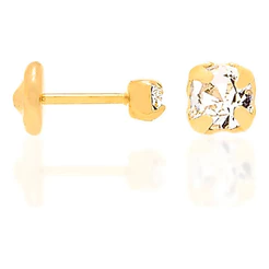 Brinco Infantil Banhado A Ouro 18k Com Zircônias Rommanel