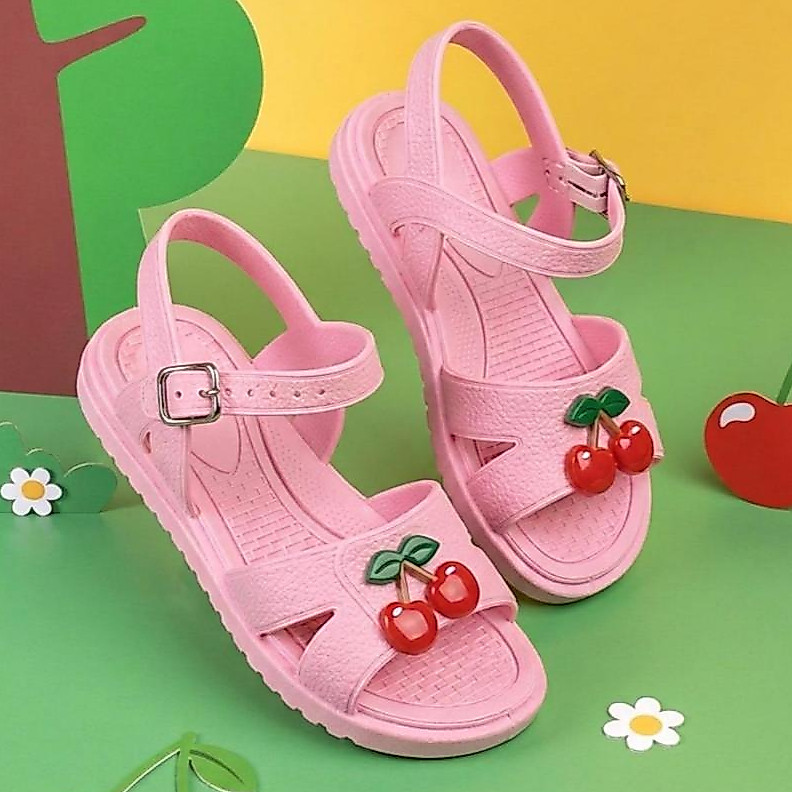 Sandalia Feminina Infantil Emborrachada Fivela Antiderrapante Casual Confortavel Macia Leve Casual